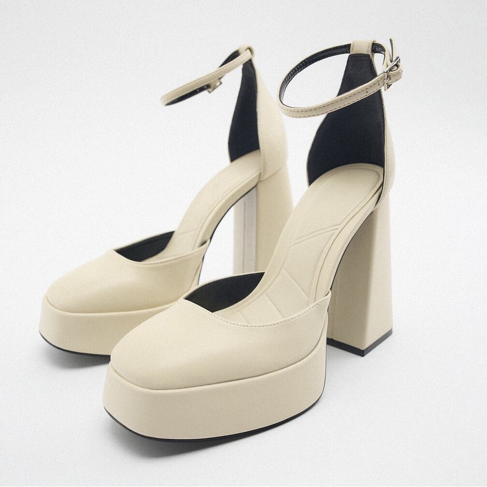 NWT ZARA Cream Platform Heels